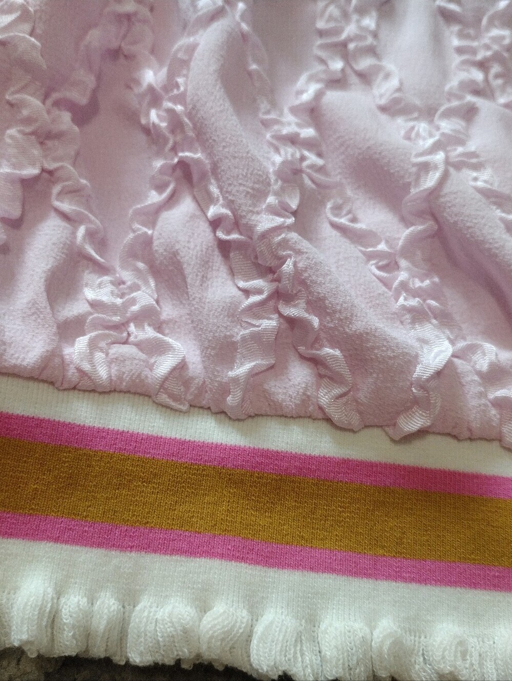 Voy Light Pink Texture Top With Banded Waist And Arm - Picture 2 of 3